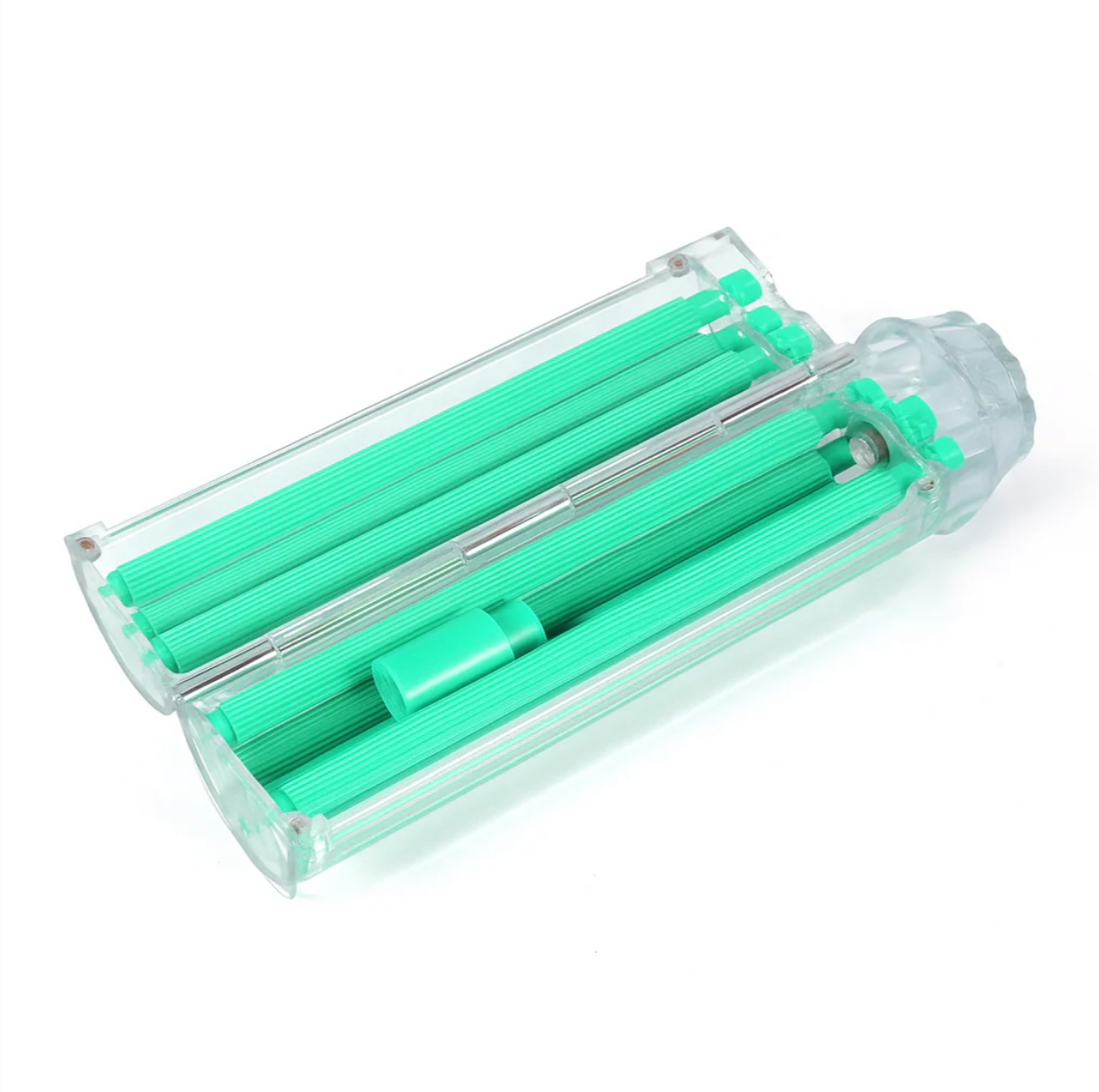 Blazecan Rolling Tool in mint green with clear body